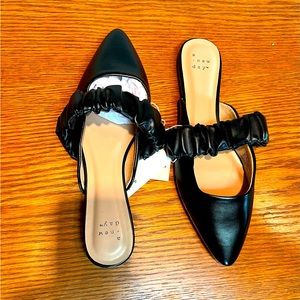 NEW WITH TAGS never worn black mule flats A New Day